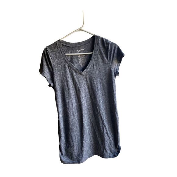 Old navy maternity v neck side shirred gray T shirt size large - Picture 1 of 3
